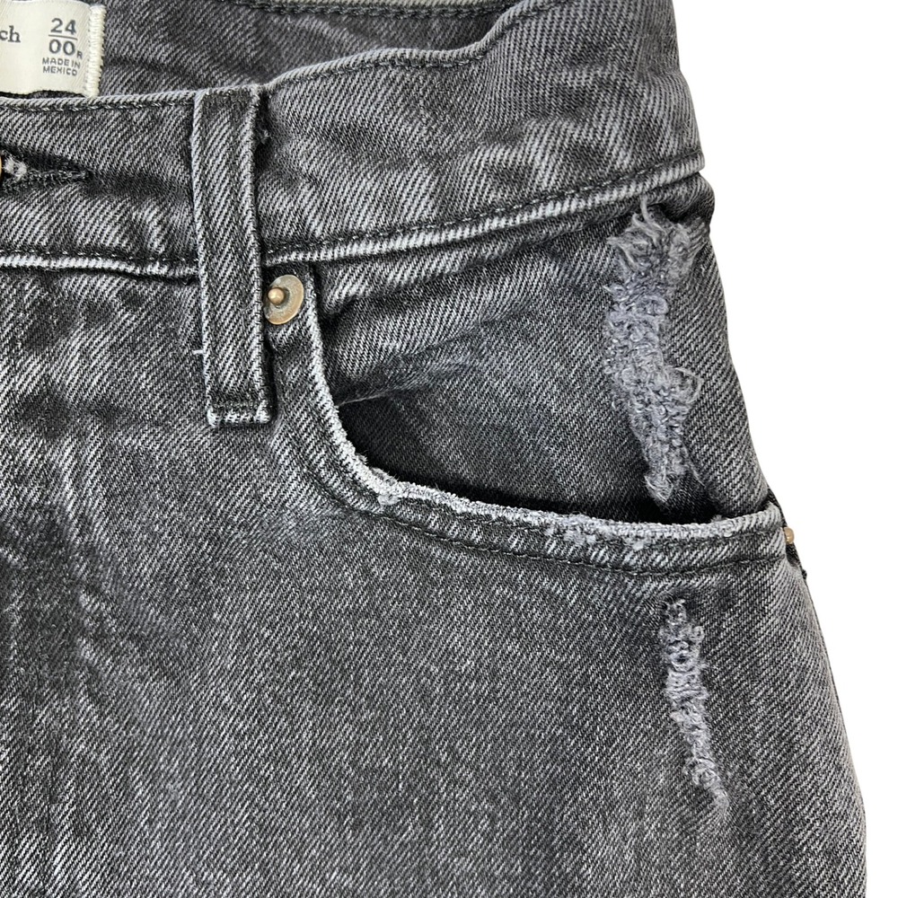 Abercrombie & Fitch 90s Straight Ultra High Rise Cutoff Shorts 24 / 00 Black - Picture 5 of 11
